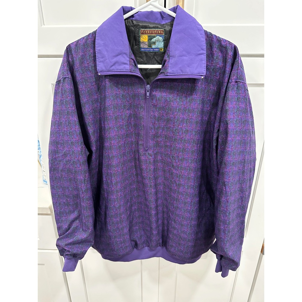 VTG Forrester's Purple Pullover Jacket‎ Windbreaker Made in USA M